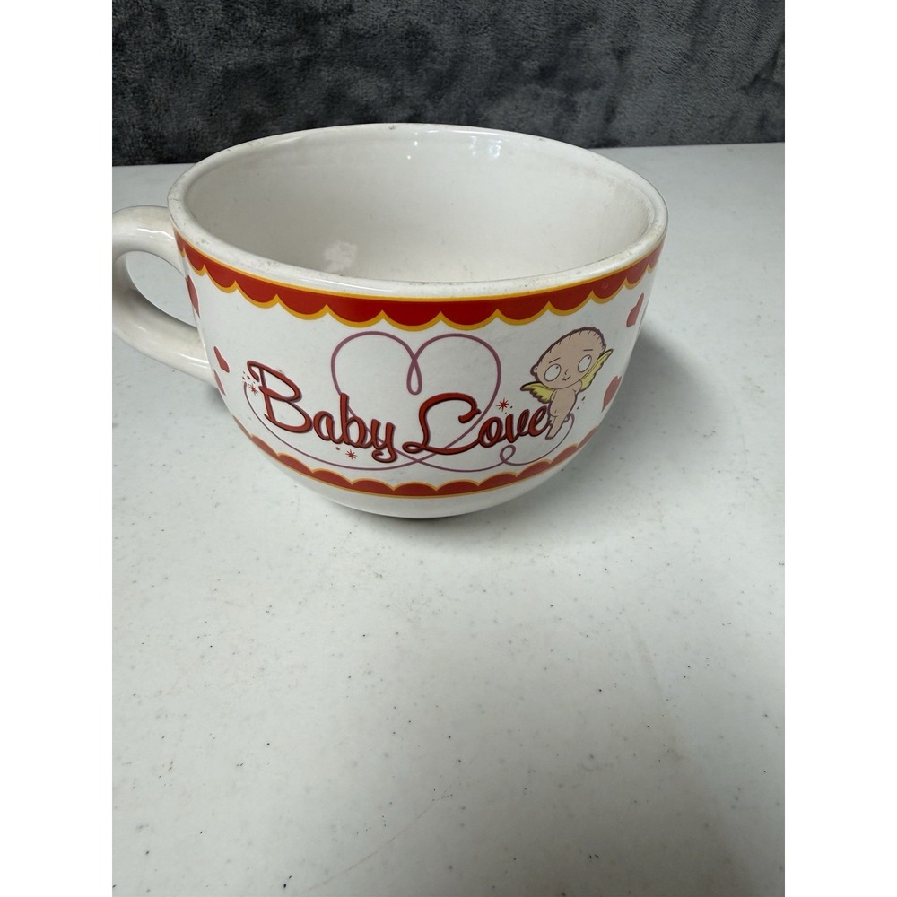 2013 Family Guy "Baby Love" Stewie Coffee Soup Mug Bowl 24oz Cupid Valentines